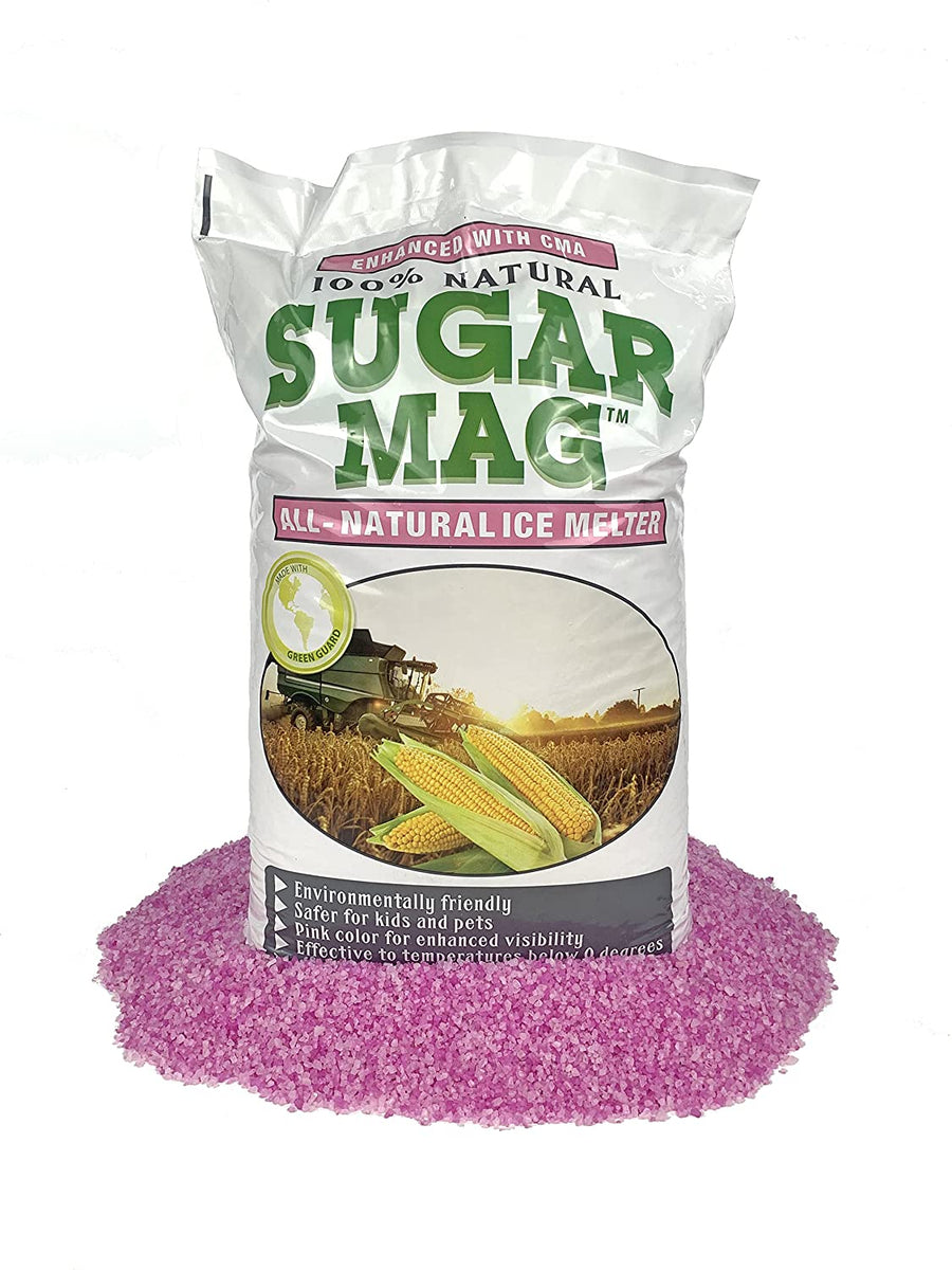 100% Natural Sugar Mag Pet Friendly Ice Melt. Comes in a 50LB Bag