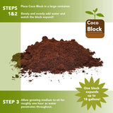Home and Country USA Coconut Fiber Compressed Coco Coir Brick. Great to use as a Compost Starter for Your Home Garden.