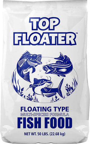 SUNSHINE MILLS 10032 Commercial Grade Premium Floating Type Fish Food Top Floater, 50 lb