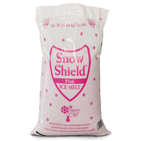 Snow Shield Ice Melt, Pink (50 Pound Bag) Effective to: -0°F, Safe for Kids, Pets and Our Earth